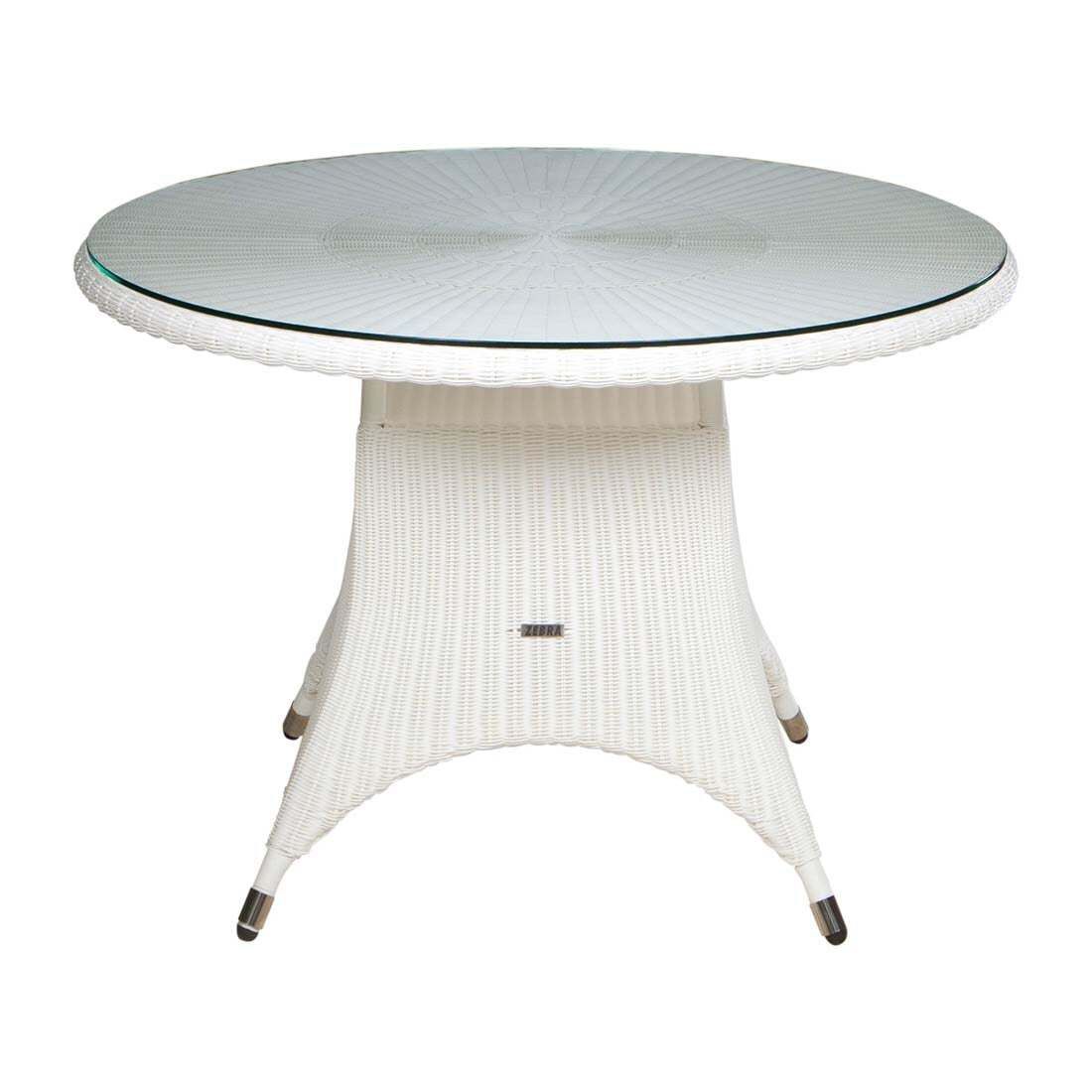 Zebra Hastings Gartentisch Geflecht/Glas Ø110cm
