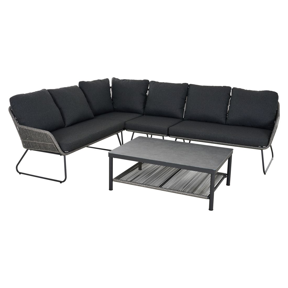 Siena Garden Kansas Loungetisch 110x70cm Aluminium/Glaskeramik