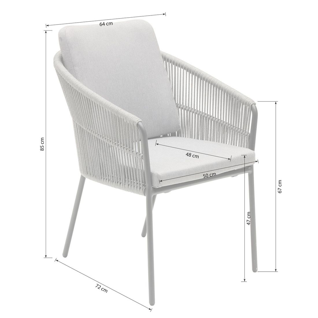 LC Garden Covo Stapelsessel Aluminium mit Sitz- und Rückenkissen