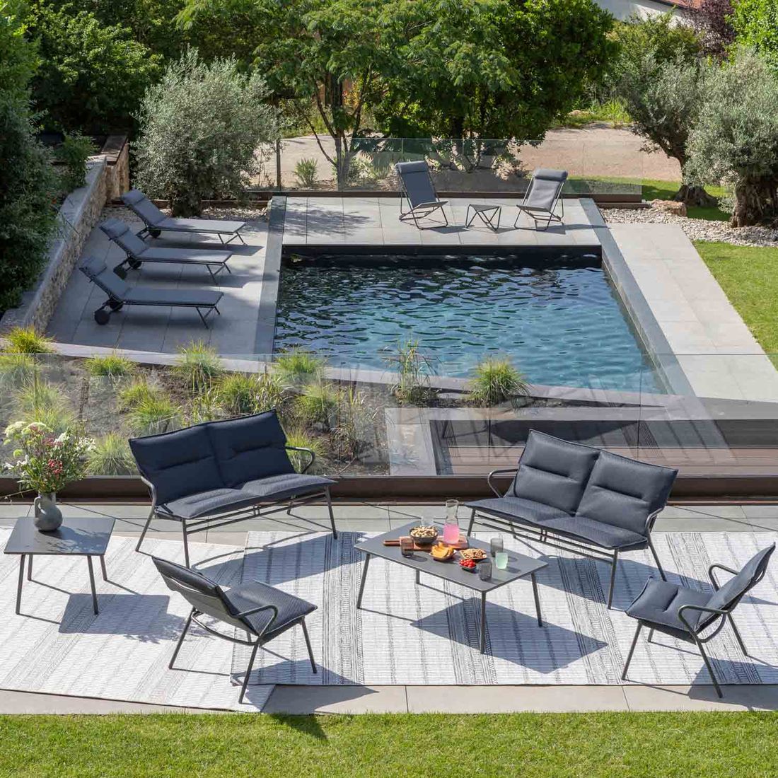 Lafuma Vence Loungebank Stahl/BeComfort
