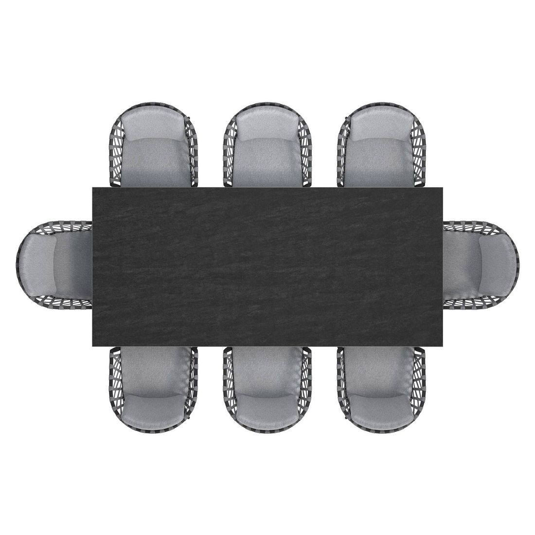 OUTLIV. Cairns Gartenmöbel-Set XL (8 Plätze) Tisch 220x100cm Aluminium/Dekton Vierfuß