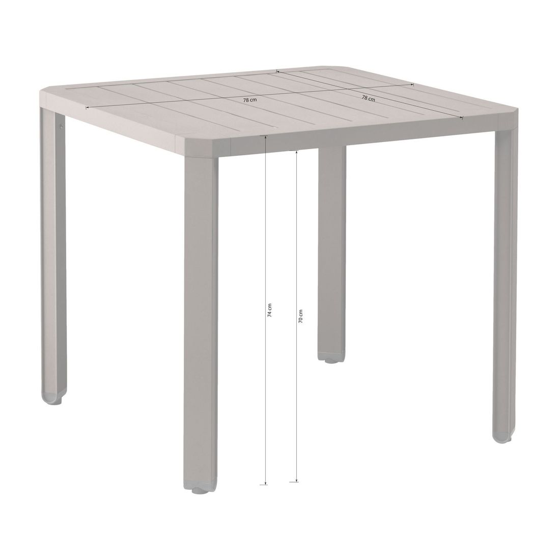 Kettler Latitude Gartentisch 78x78cm Aluminium
