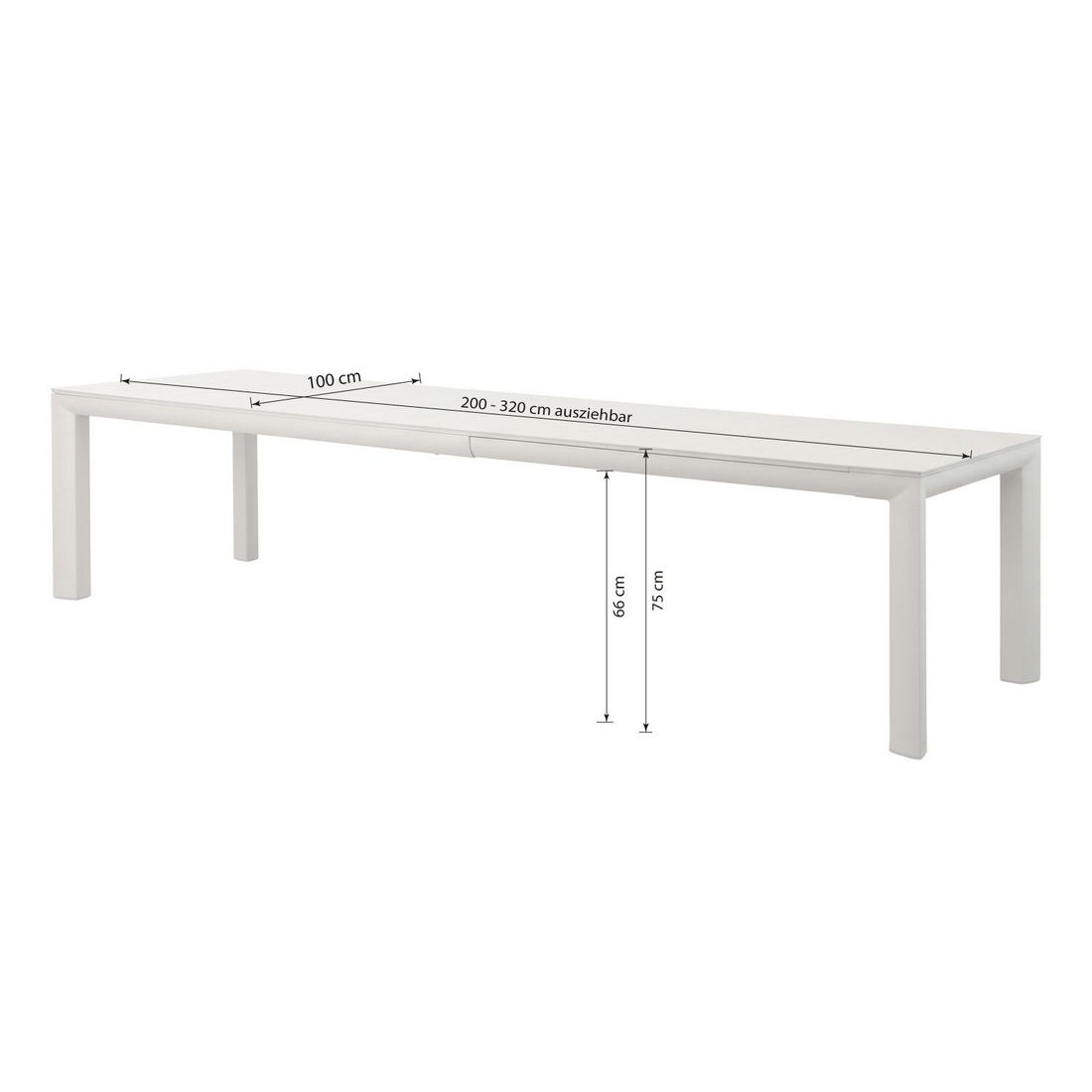 OUTLIV. Hazel Ausziehtisch 200/320x100cm Aluminium