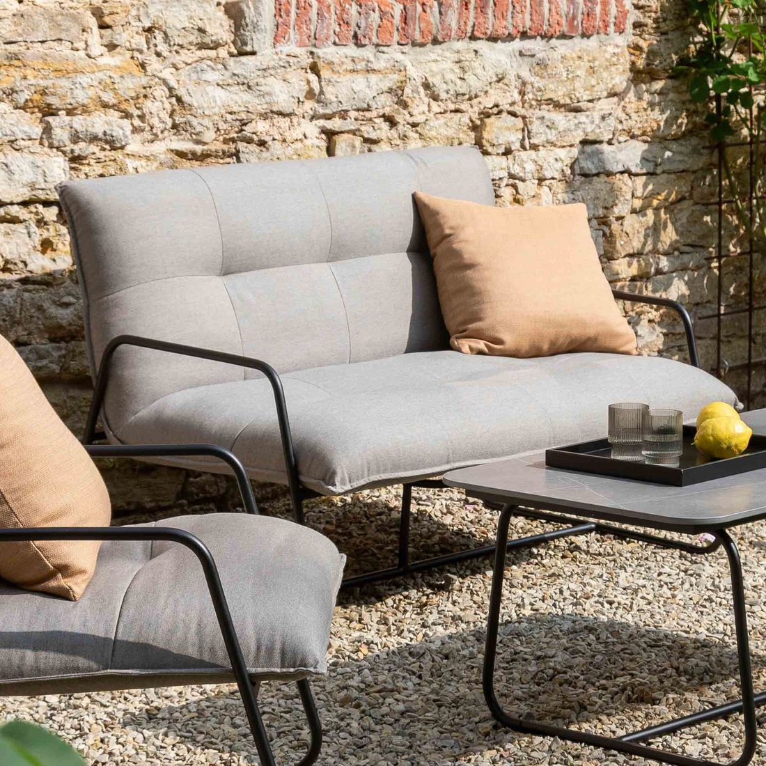 SCHÖNER WOHNEN-Kollektion Fontein Gartenloungesofa Aluminium/Sunbrella