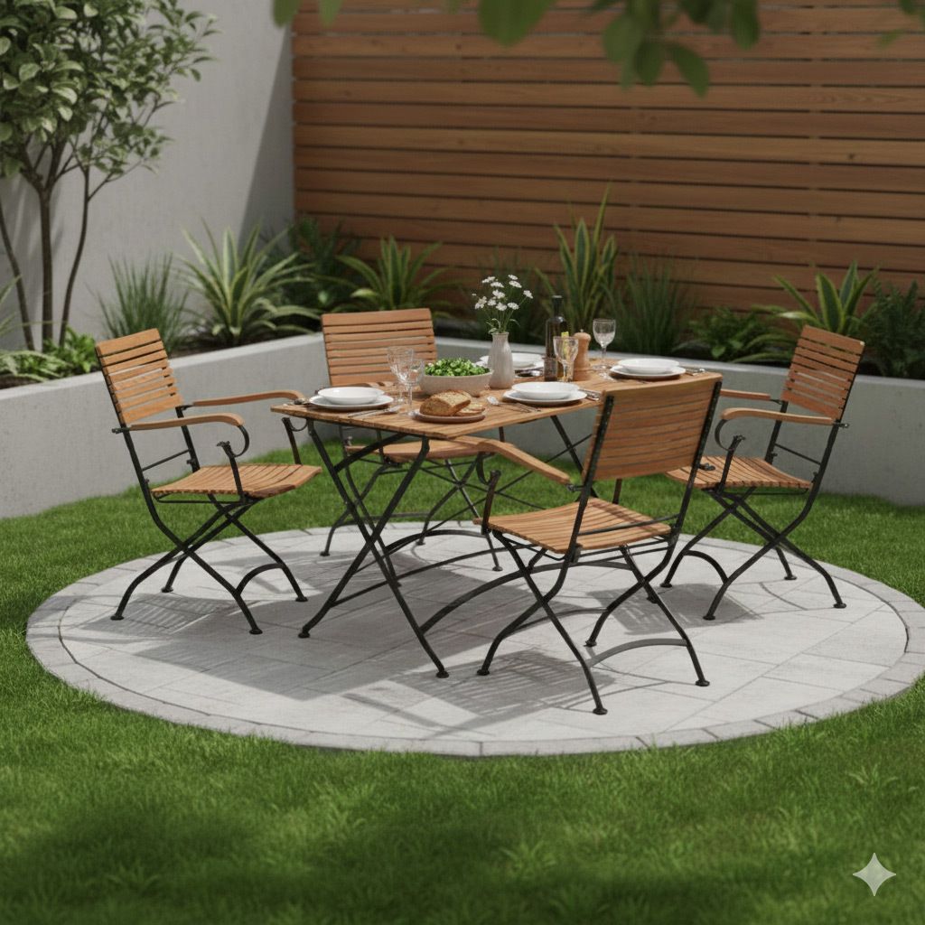 OUTLIV. Lindau Gartenmöbel-Set M (4 Plätze) Tisch 120x80cm