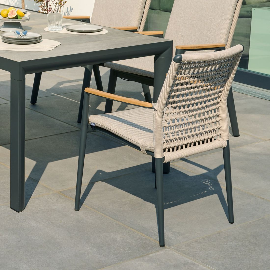 Siena Garden Cortina Stapelsessel Aluminium mit Sitzkissen