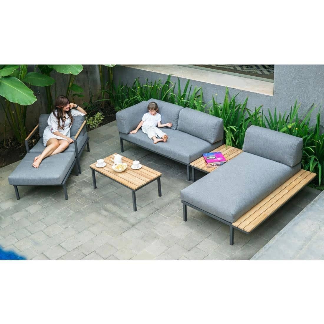 Zebra Hudson Gartenloungesofa Edelstahl/Tuvatextil