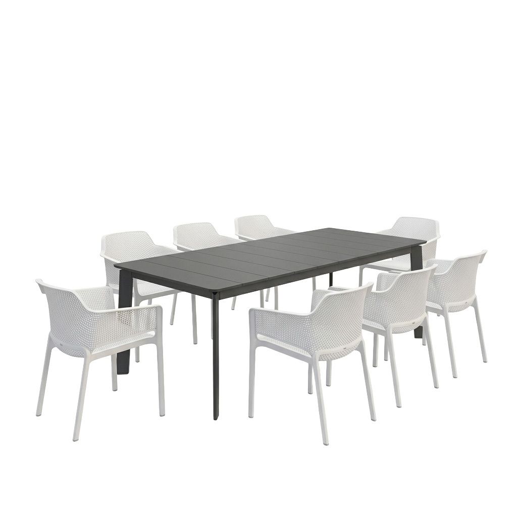 Nardi Net Gartenmöbel-Set XL (8 Plätze) mit OUTLIV. Tisch 220x100cm