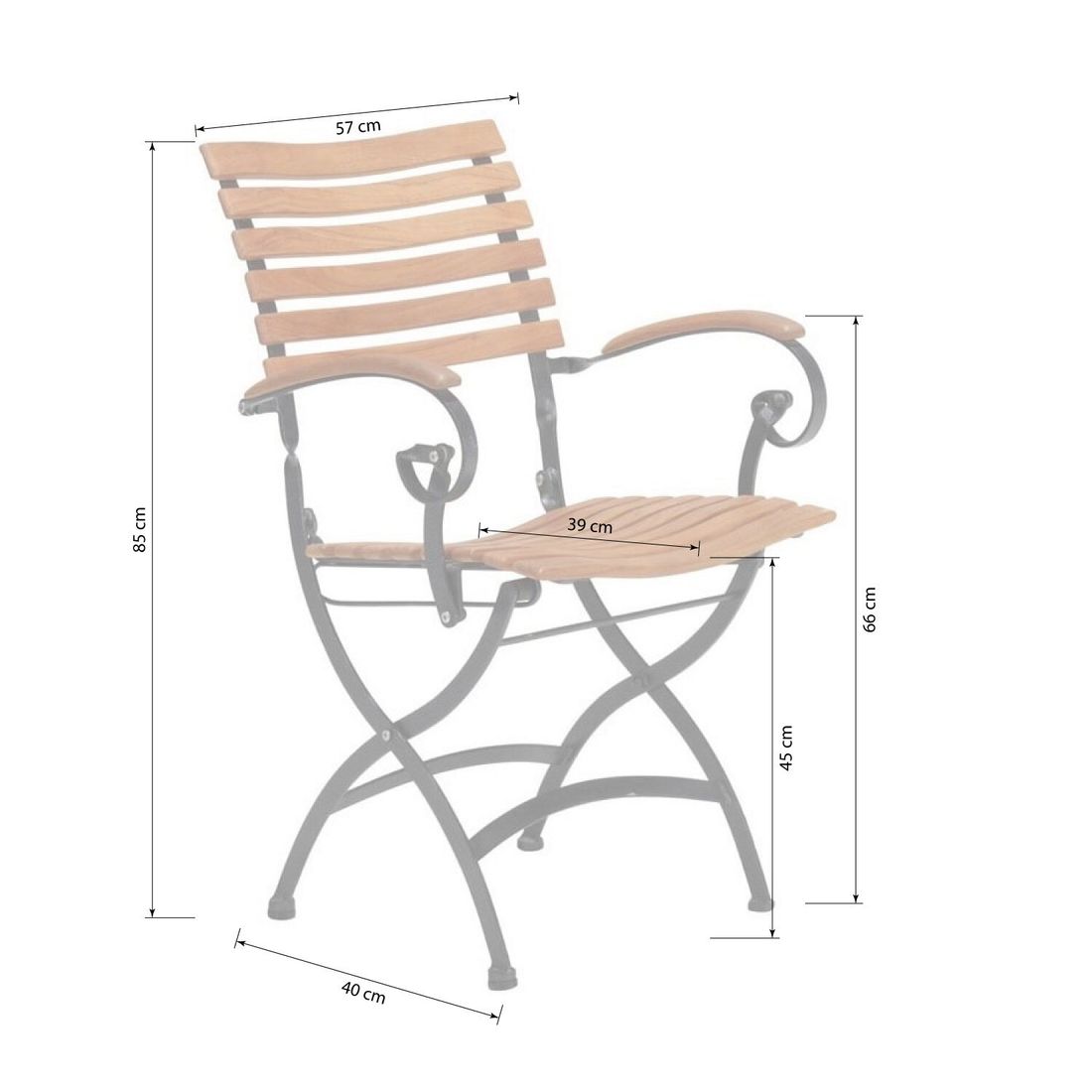 4Seasons Bellini Biergartensessel Stahl/Teak