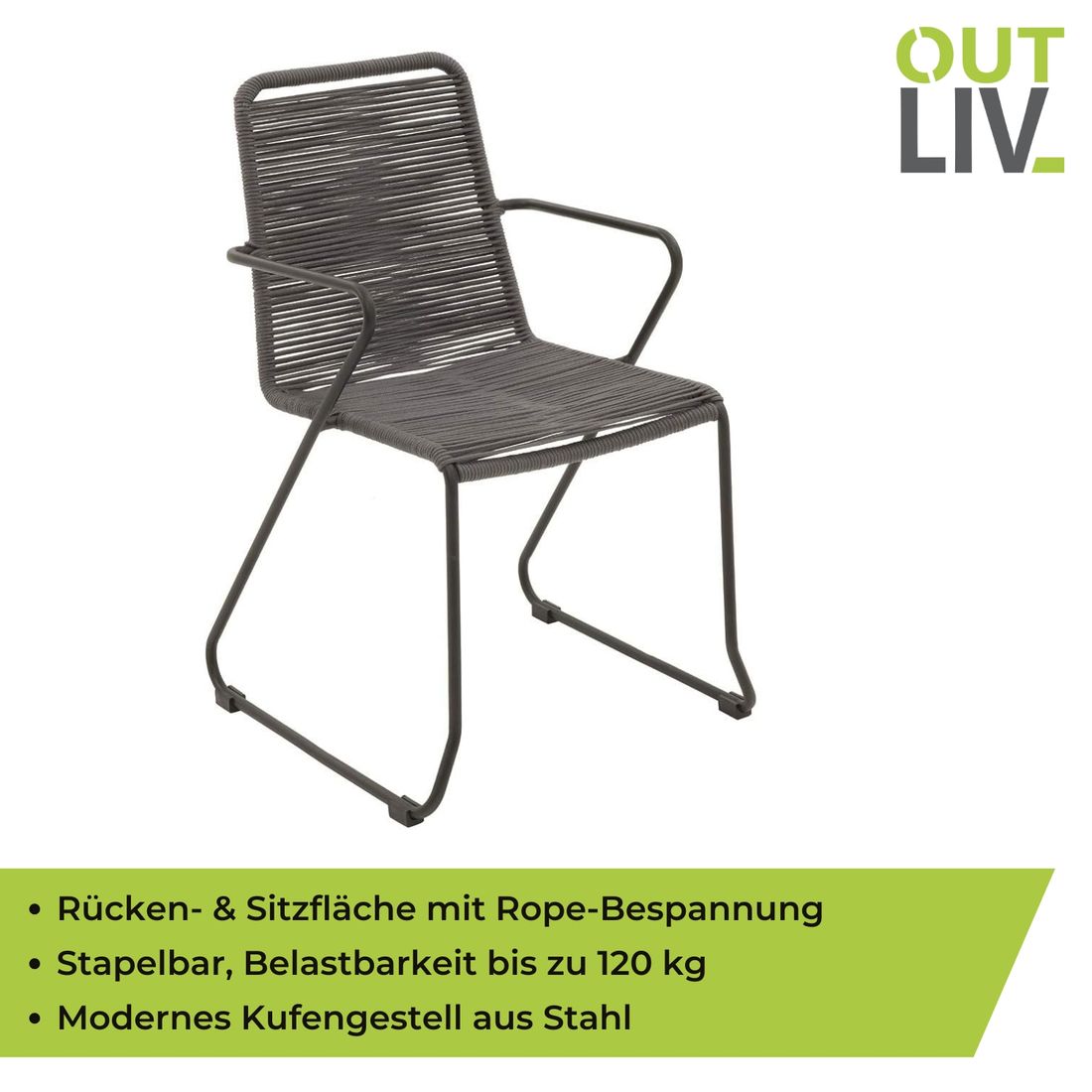 OUTLIV. Maranello School Stapelsessel Stahl/Rope