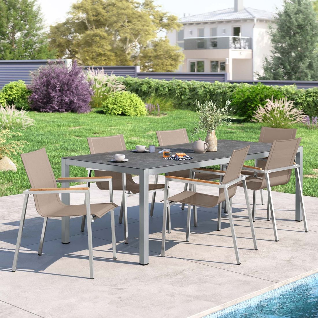 OUTLIV. Rimini Gartenmöbel-Set L (6 Plätze) Tisch 220x100cm
