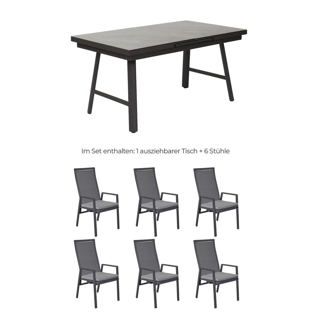 LC Garden Sunfort Gartenmöbel-Set Tisch 160/210x90cm