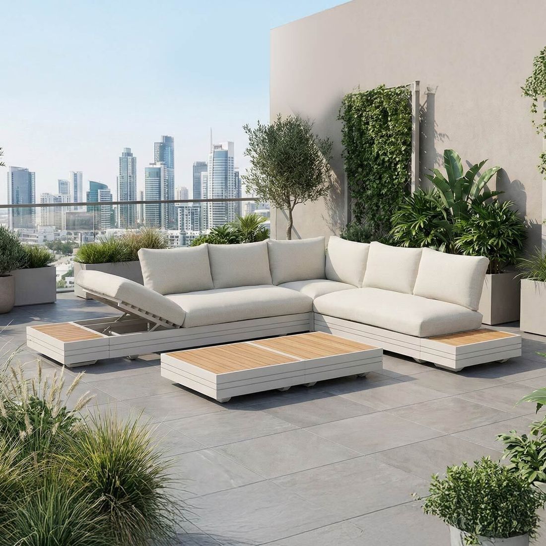 Zebra Cubo Neo Gartenloungesofa verstellbar Aluminium/Sunproof