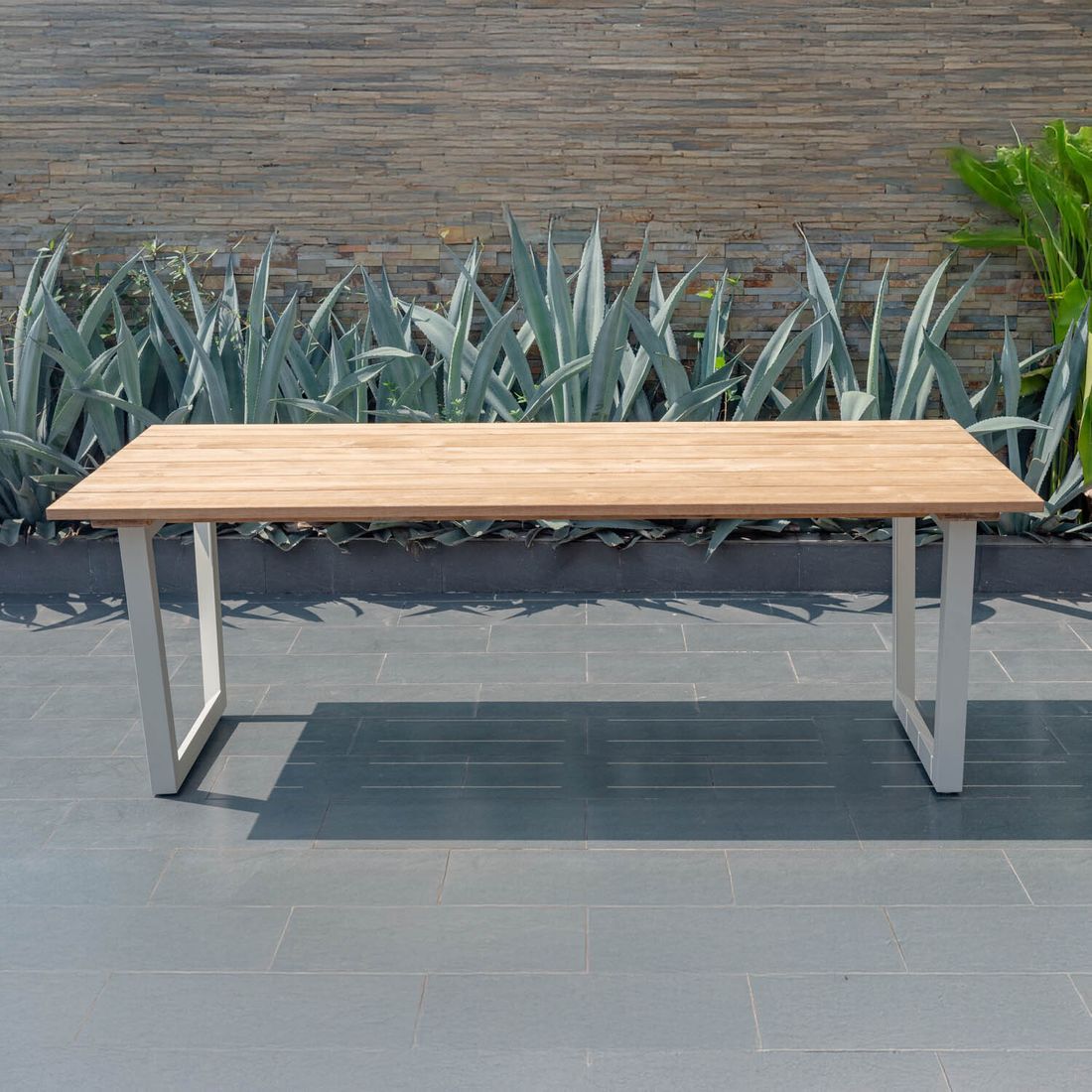 LifestyleGarden Jimmy Gartentisch 216x99cm Aluminium/Teak