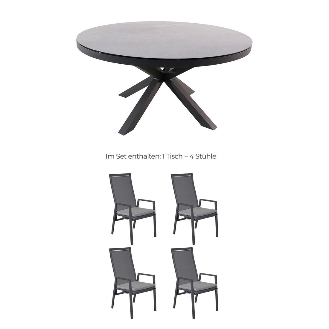 LC Garden Sunfort Gartenmöbel-Set M (4 Plätze) Tisch Ø150cm