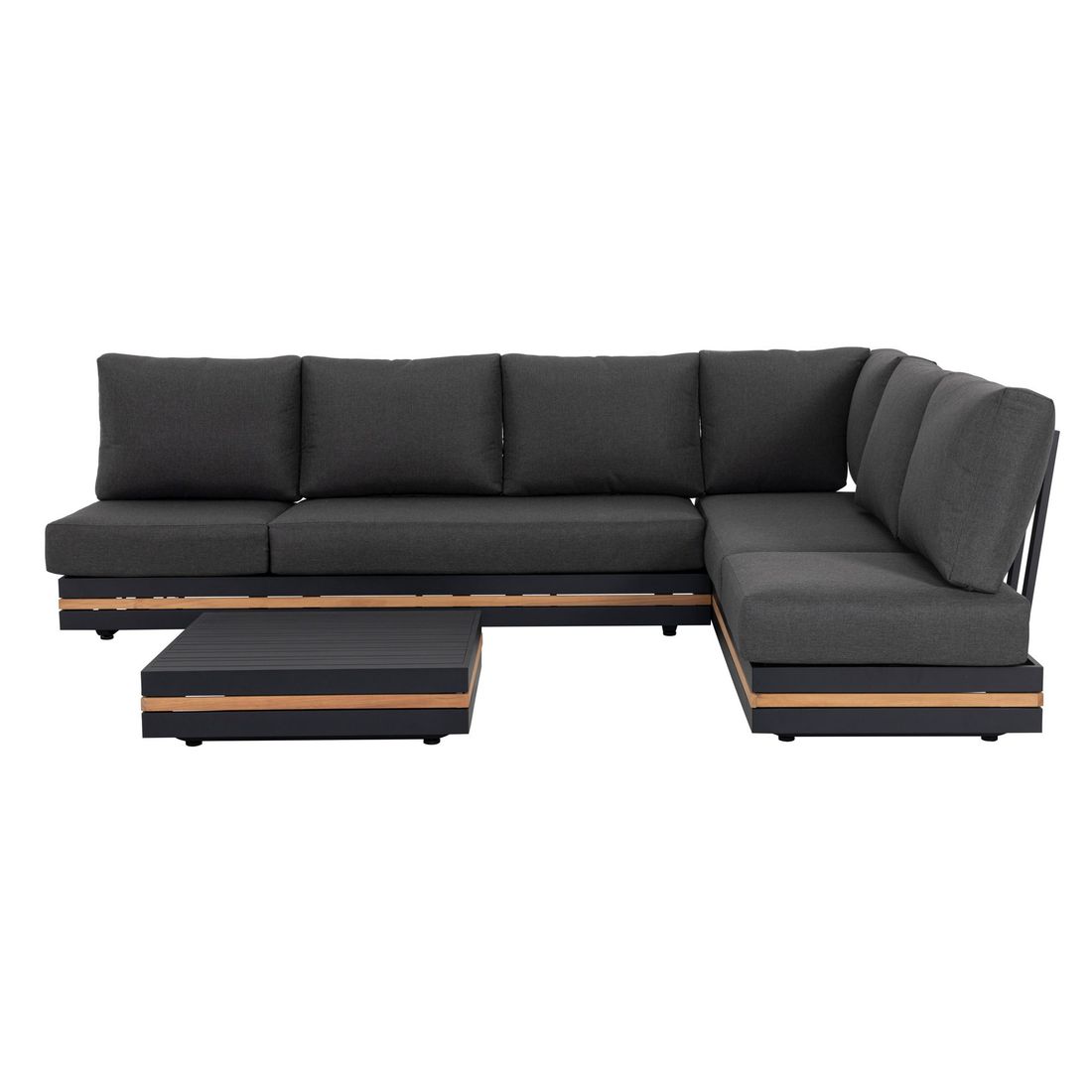 OUTLIV. Triest Ecklounge inkl. Loungetisch Aluminium/Teak/Spunpolyester