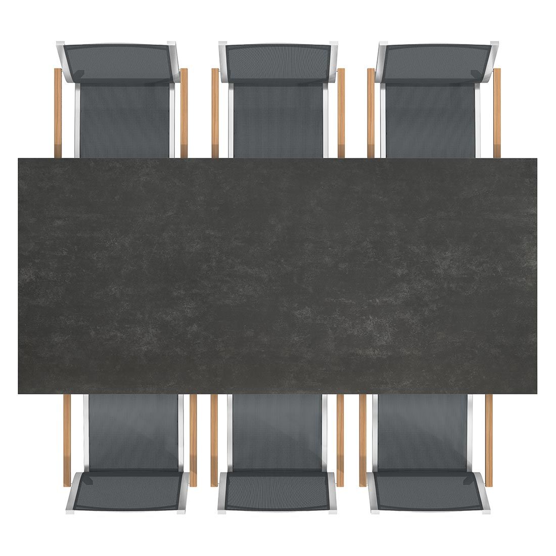 OUTLIV. Gartentisch 220x100cm Aluminium/Glas-Keramik