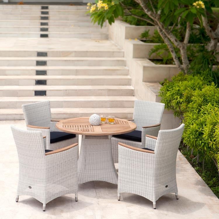 Zebra Loomus Gartenmöbel-Set M (4 Plätze) Tisch Ø100cm