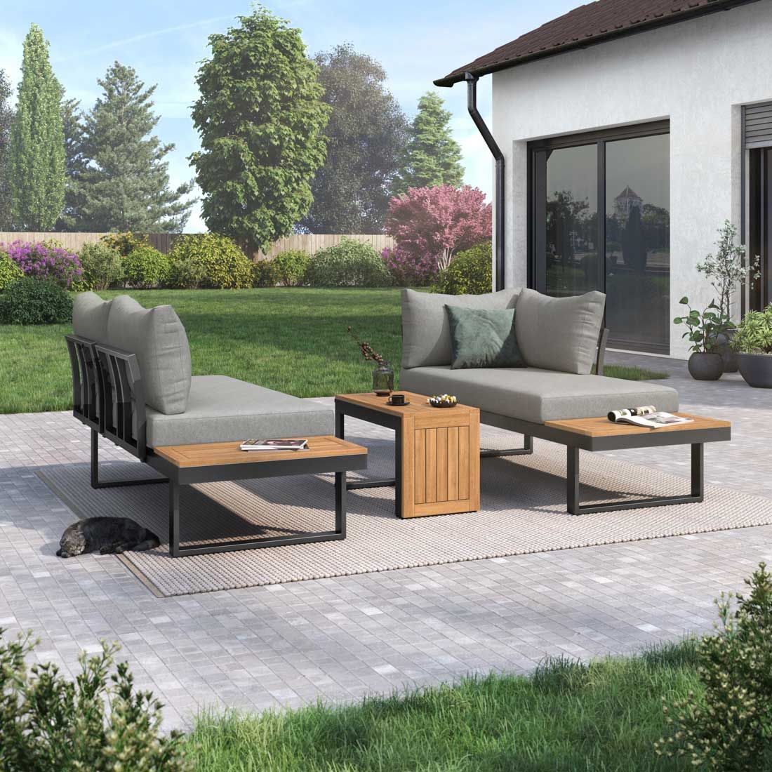 OUTLIV. Alpha Ecklounge inkl. Loungetisch Aluminium/Polyester