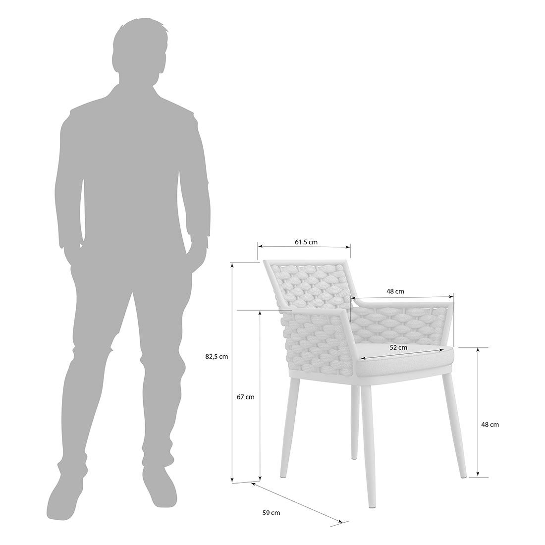 OUTLIV. Leon Gartensessel Aluminium mit Sitzkissen