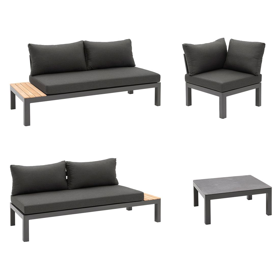 OUTLIV. Ben Ecklounge inkl. Loungetisch Aluminium/Sunbrella