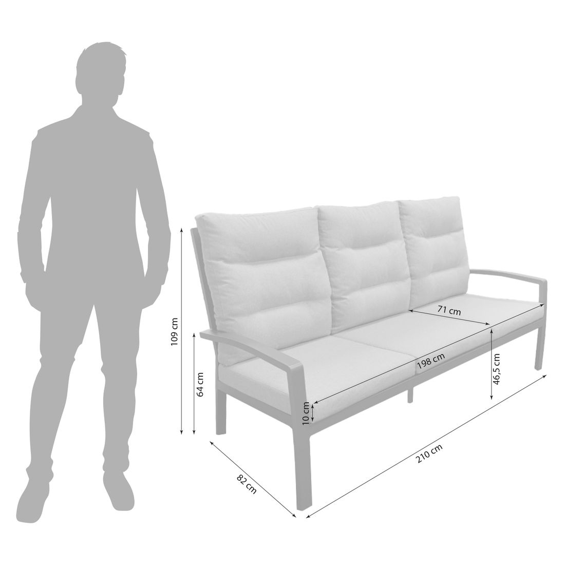 LC Garden Bondino Diningsofa Aluminium/Polyester