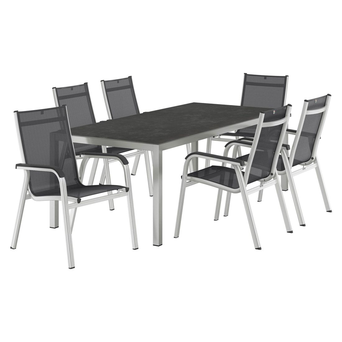 Kettler Basic Plus Gartenmöbel-Set L (6 Plätze) mit OUTLIV. Tisch 220x100cm
