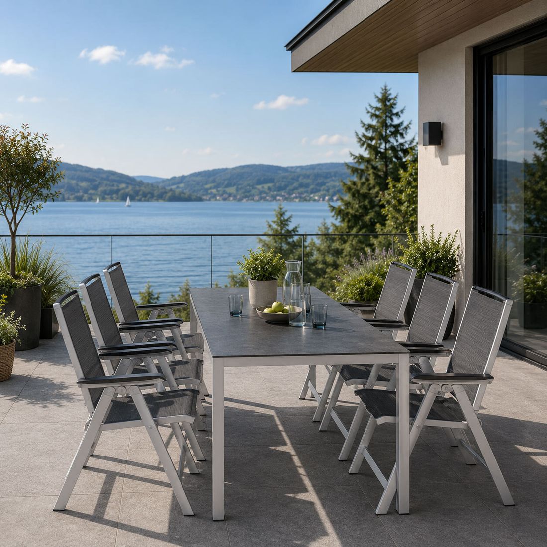Kettler Forma II Gartenmöbel-Set L verstellbar (6 Plätze) mit OUTLIV. Tisch 220x100cm