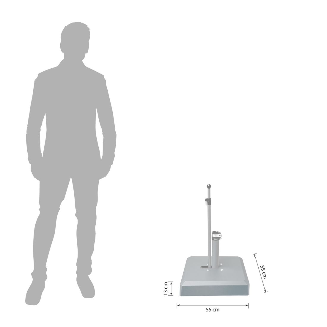 LiRo Alu-Vario Mobiler Schirmständer-Schnellspanner 50kg