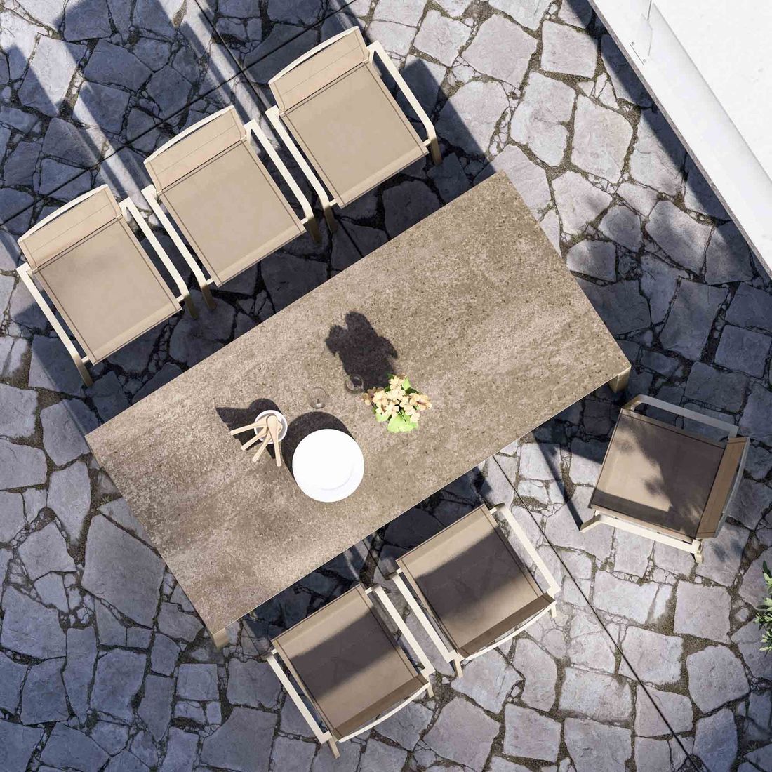 Zebra Alus Gartentisch 210x100cm Aluminium/HPL