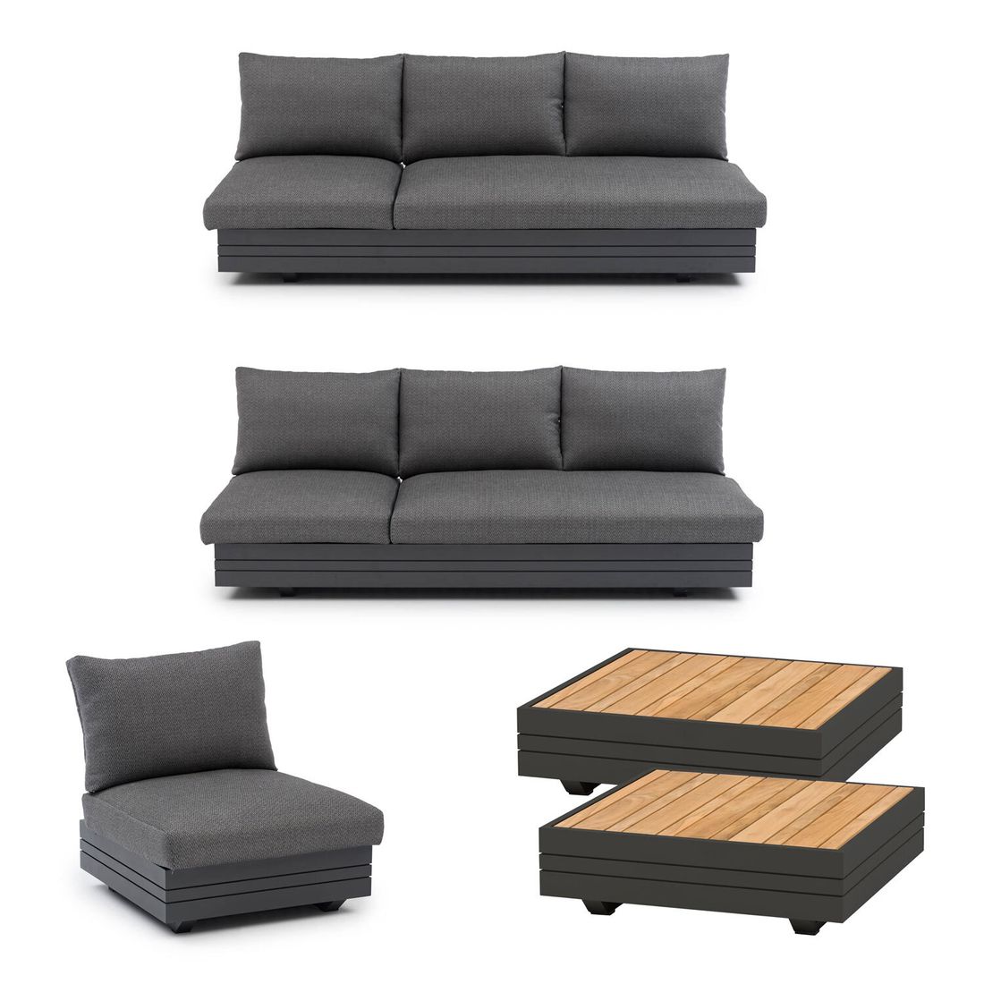 Zebra Cubo Neo Ecklounge inkl. Loungetische Aluminium/Sunproof