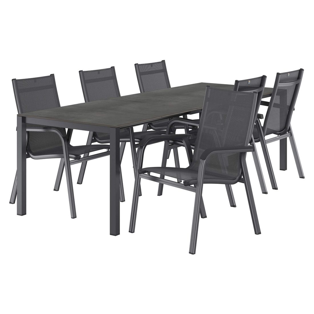 Kettler Basic Plus Gartenmöbel-Set L (6 Plätze) Tisch 160/267x91cm