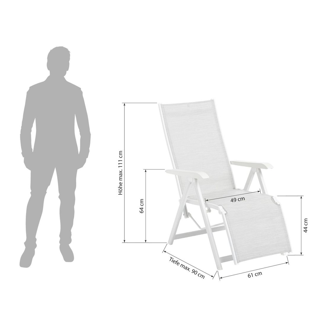 Kettler Basic Plus Relaxliege verstellbar Aluminium/Outdoorgewebe