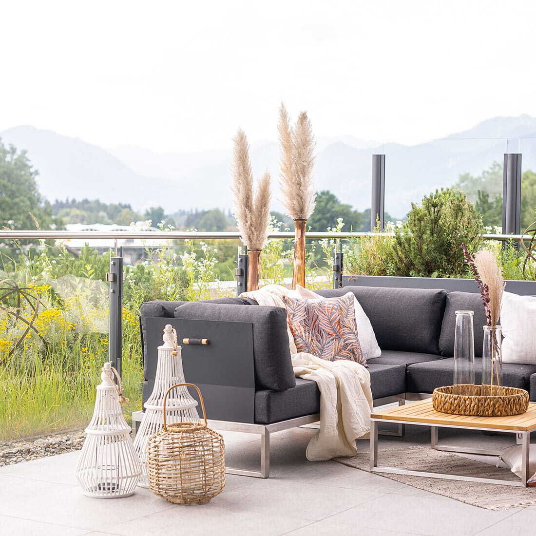 OUTLIV. Capri Gartenloungesofa Edelstahl/Polyester