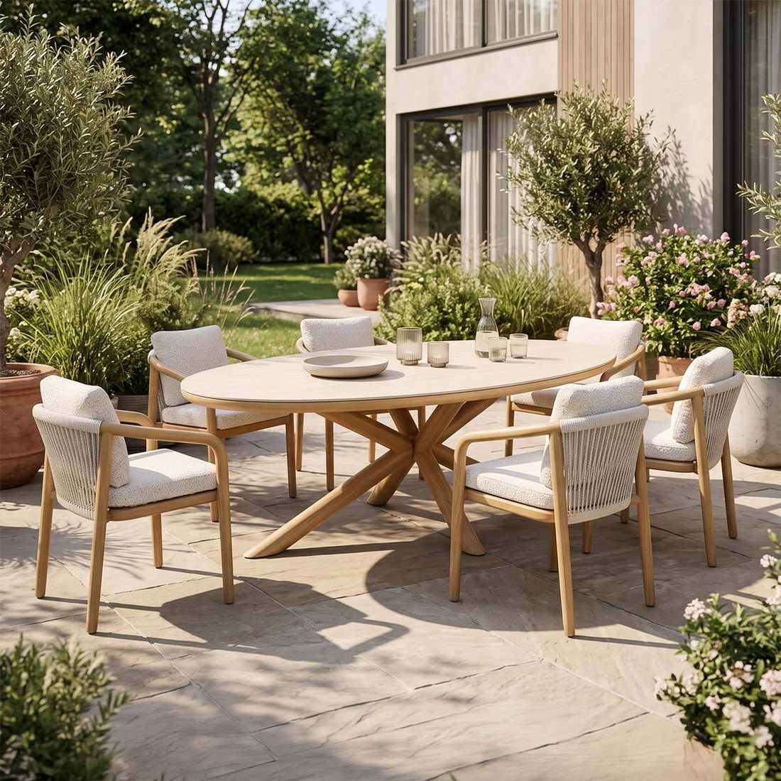 OUTLIV. Tampa Gartenmöbel-Set L (6 Plätze) Tisch 239x120cm