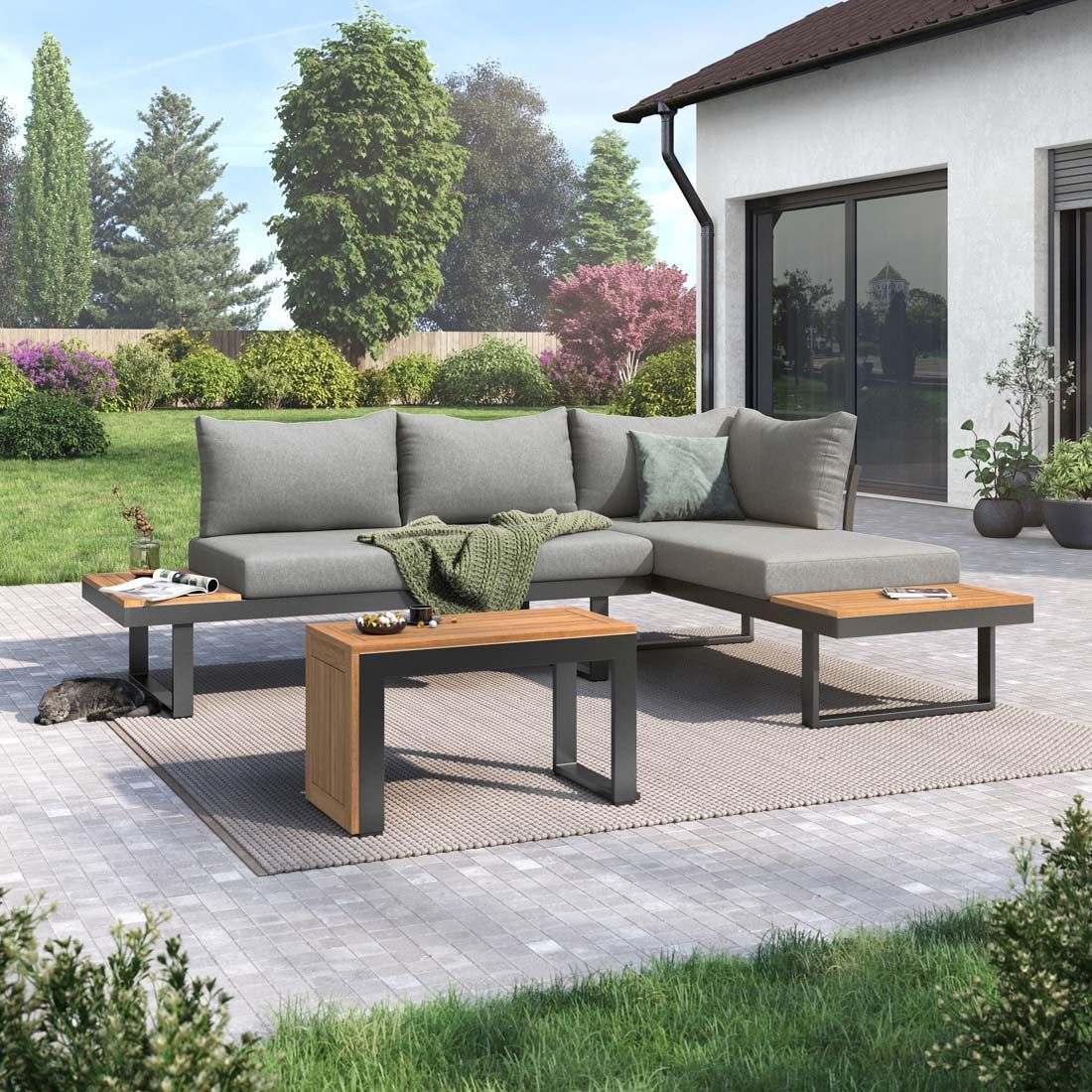 OUTLIV. Alpha Ecklounge inkl. Loungetisch Aluminium/Polyester