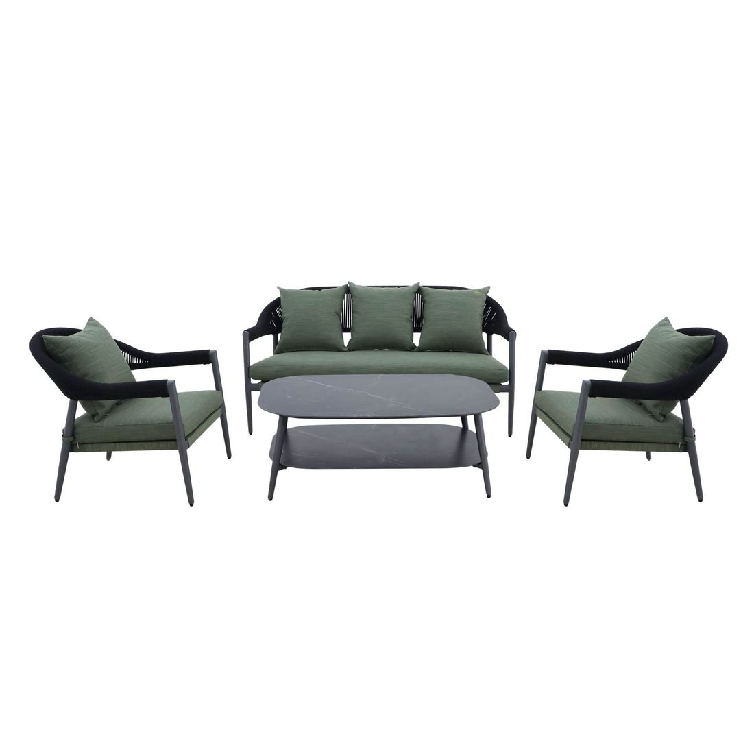 MWH Camarillo Loungeset inkl. Loungetisch Aluminium/Rope
