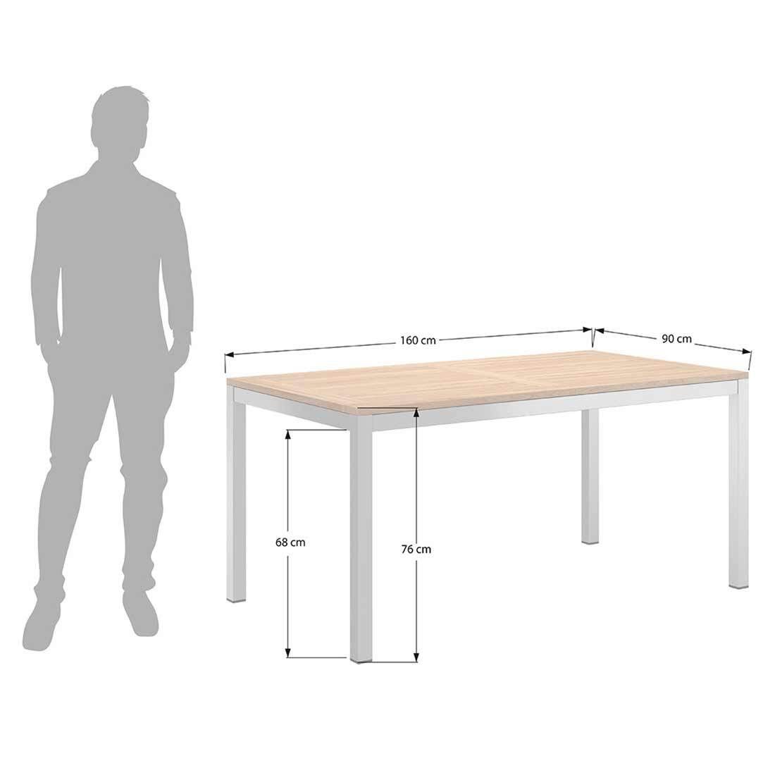 OUTLIV. Gartentisch 160x90cm Edelstahl/Teak