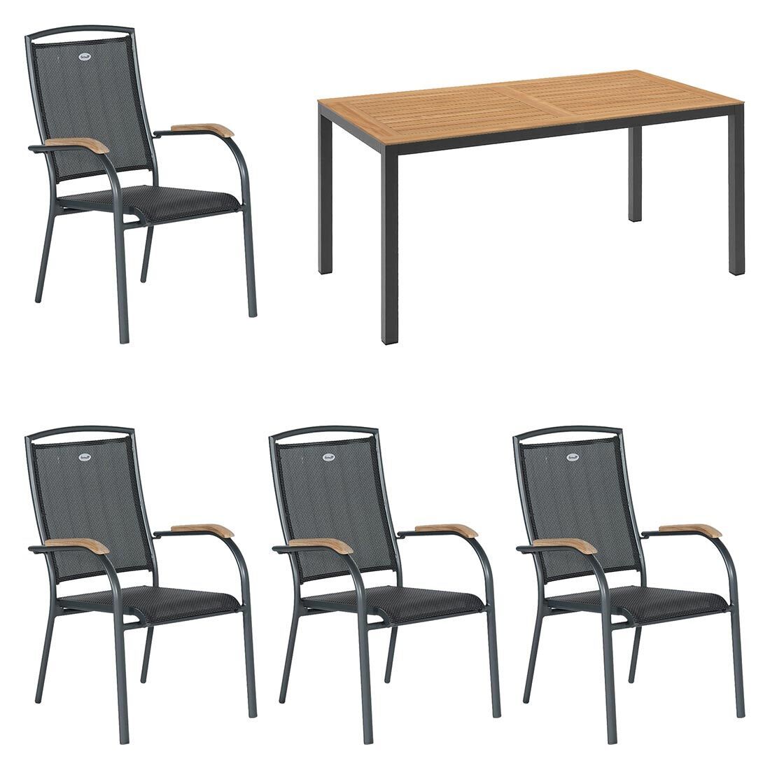 Hartman Raffaelo Gartenmöbel-Set M (4 Plätze) mit OUTLIV. Tisch 160x90cm