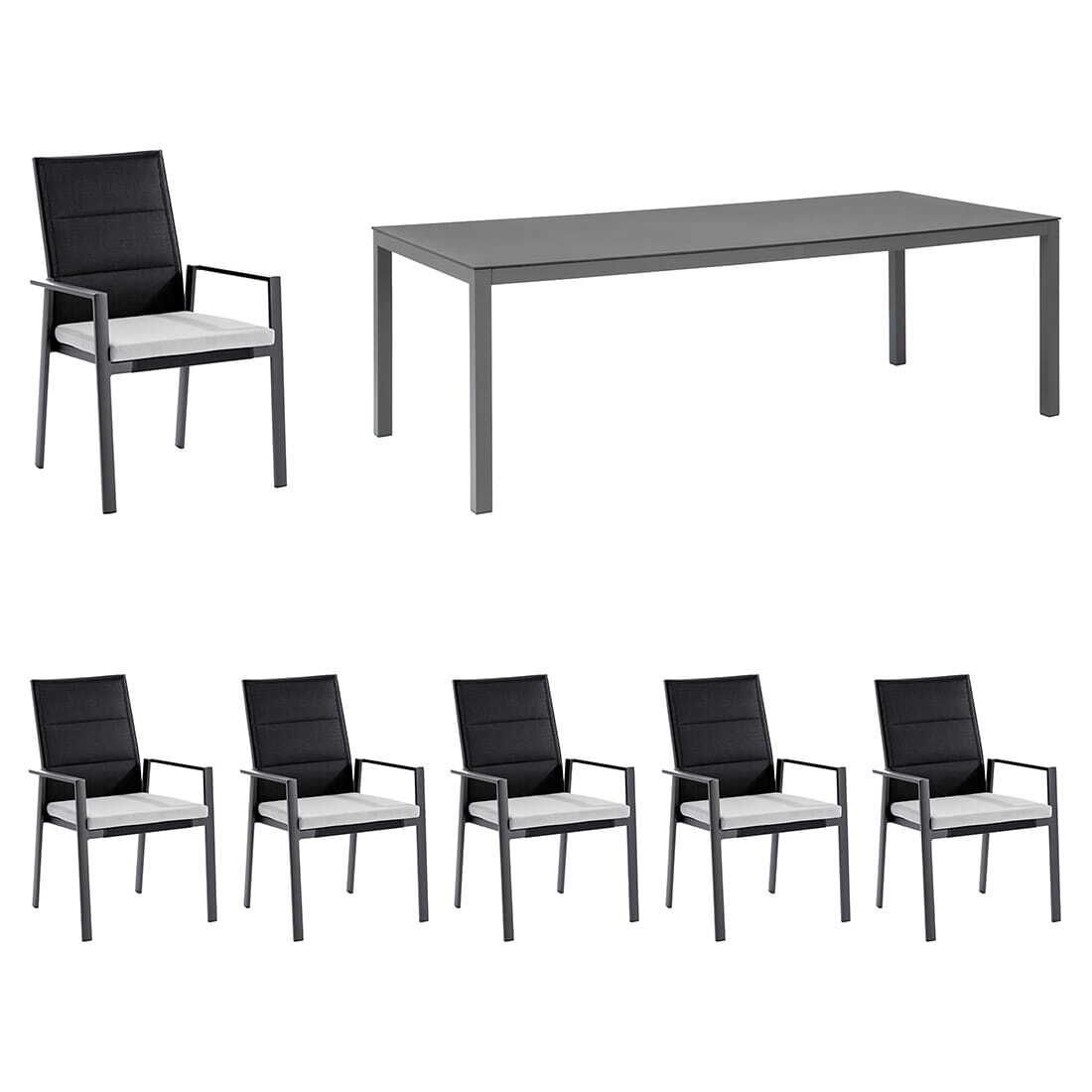 Niehoff Nancer Gartenmöbel-Set L (6 Plätze) mit OUTLIV. Tisch 220x100cm