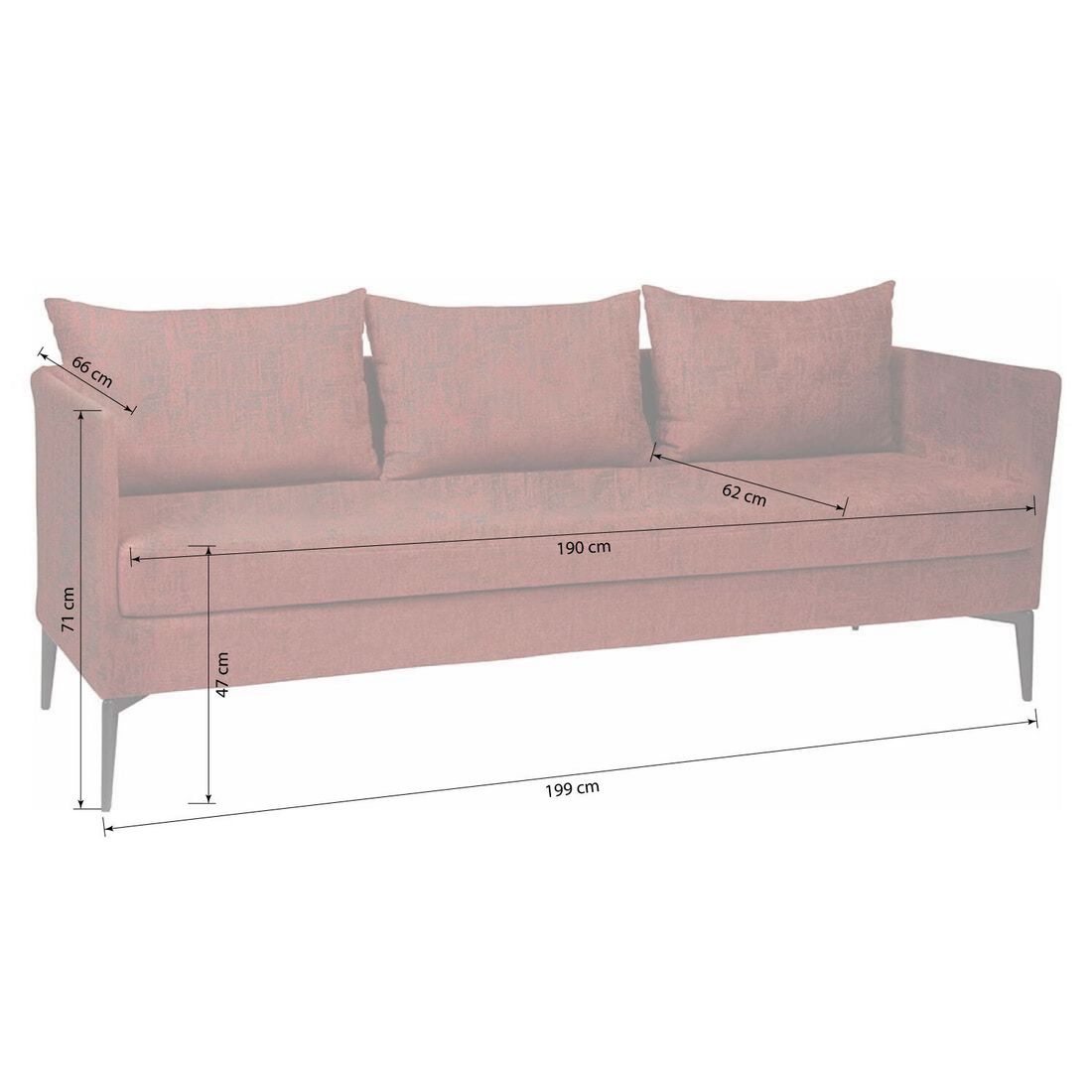 Stern Marta Diningsofa Aluminium/Outdoorstoff