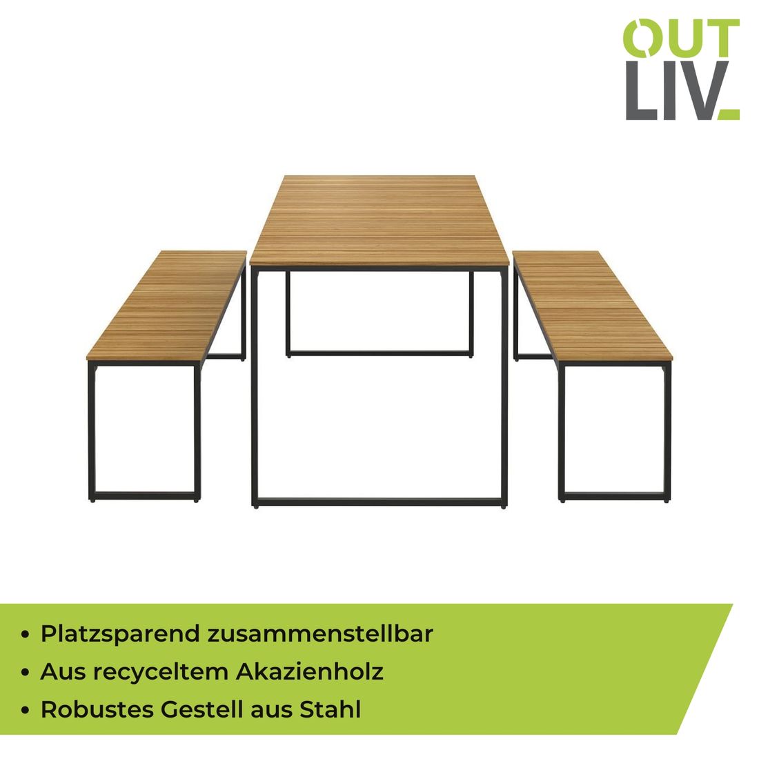 OUTLIV. Floris Gartenmöbel-Set Tisch 160x78cm