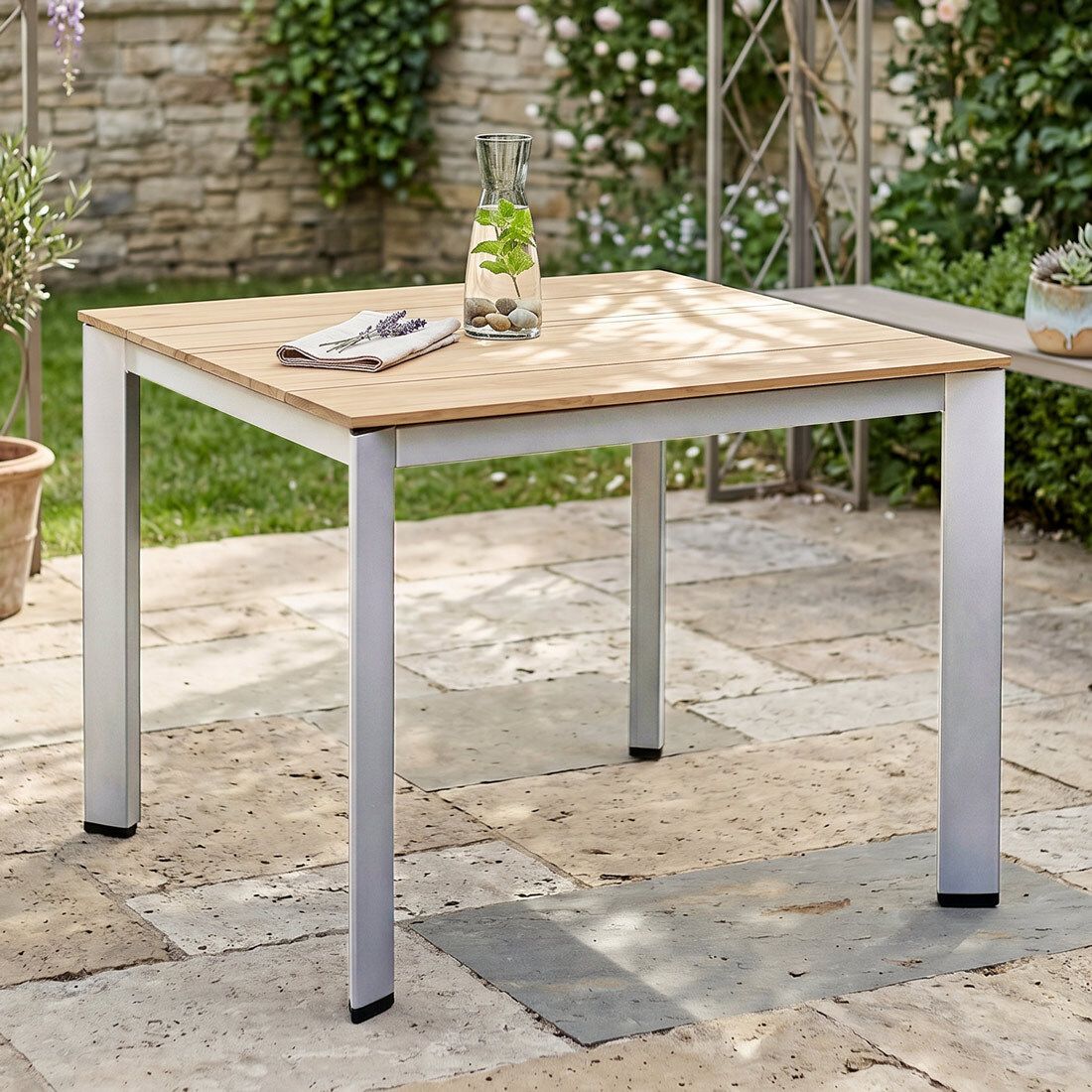 Kettler Edge Gartentisch 95x95cm Aluminium/Teak