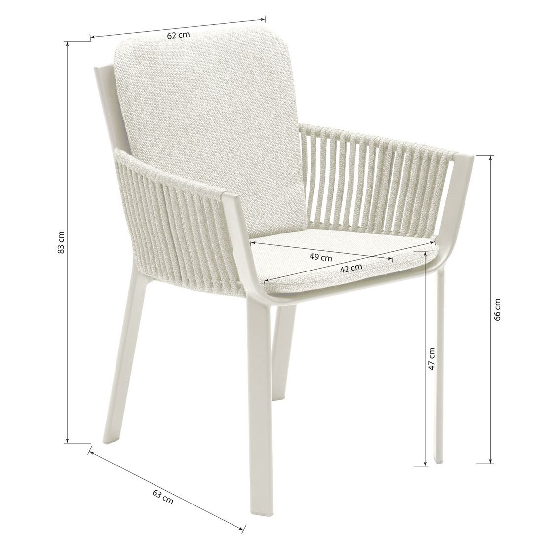 LC Garden Sofano Gartensessel Aluminium mit Sitz- und Rückenkissen