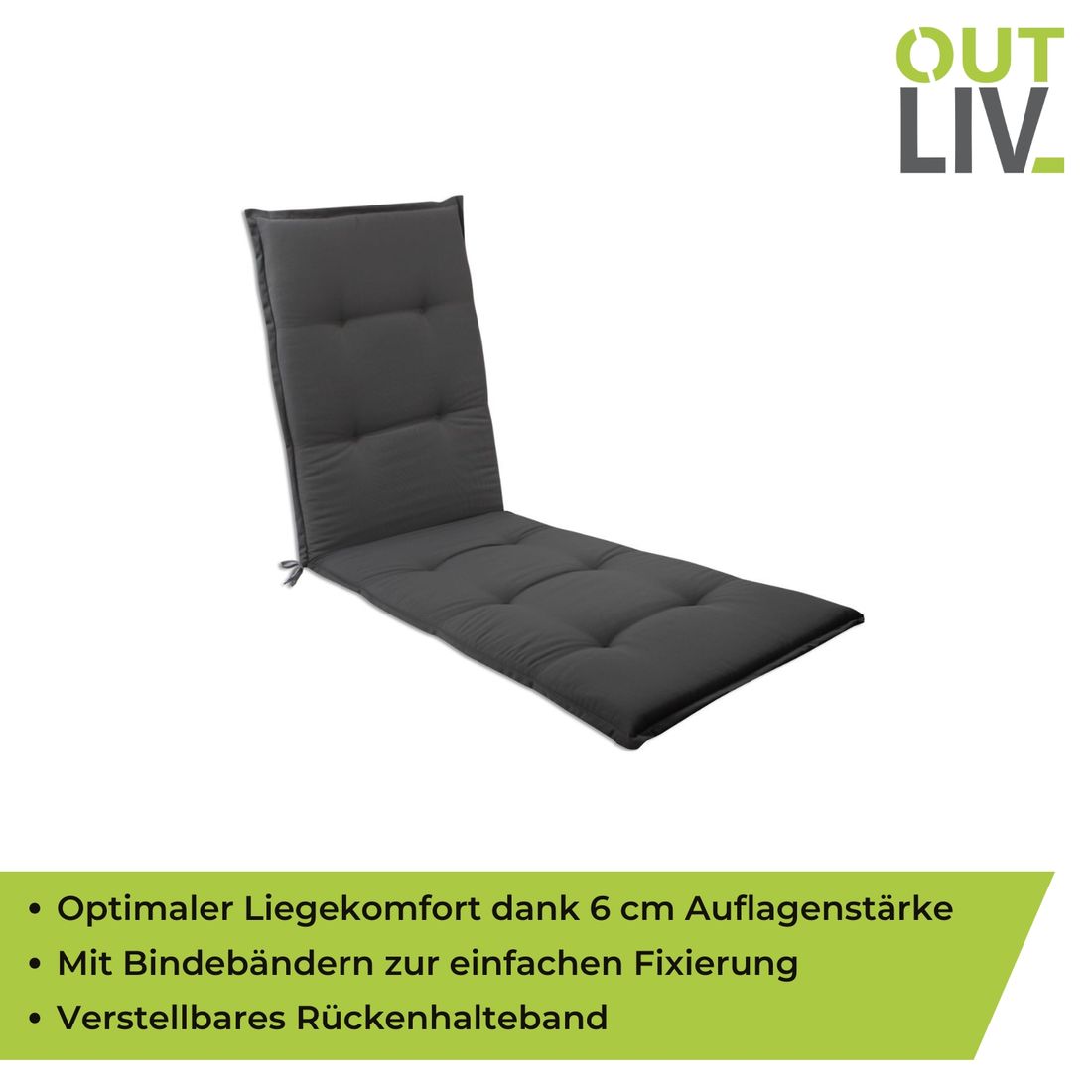 OUTLIV. Florence Gartenliegenauflage 170x50x6cm