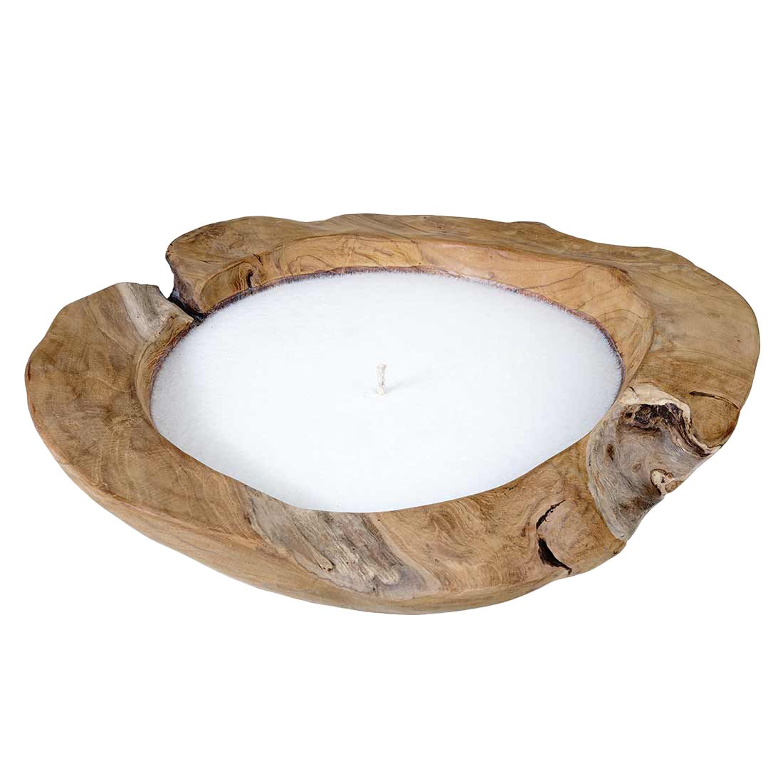 OUTLIV. Deko Kerze mit Schüssel Ø30cm Teak Wurzel