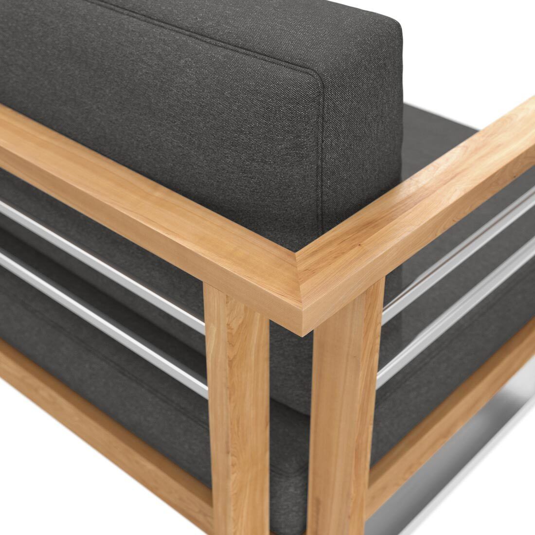 OUTLIV. Hawaii Gartenloungesofa Edelstahl/Teak/Spun Polyester