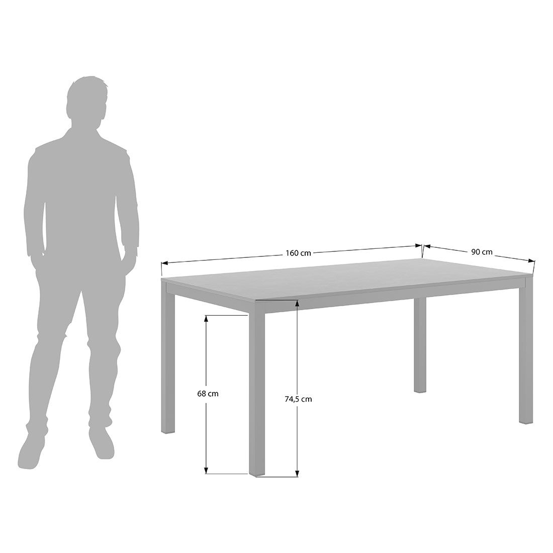 Kettler Memphis Gartenmöbel-Set M (4 Plätze) mit OUTLIV. Tisch 160x90cm