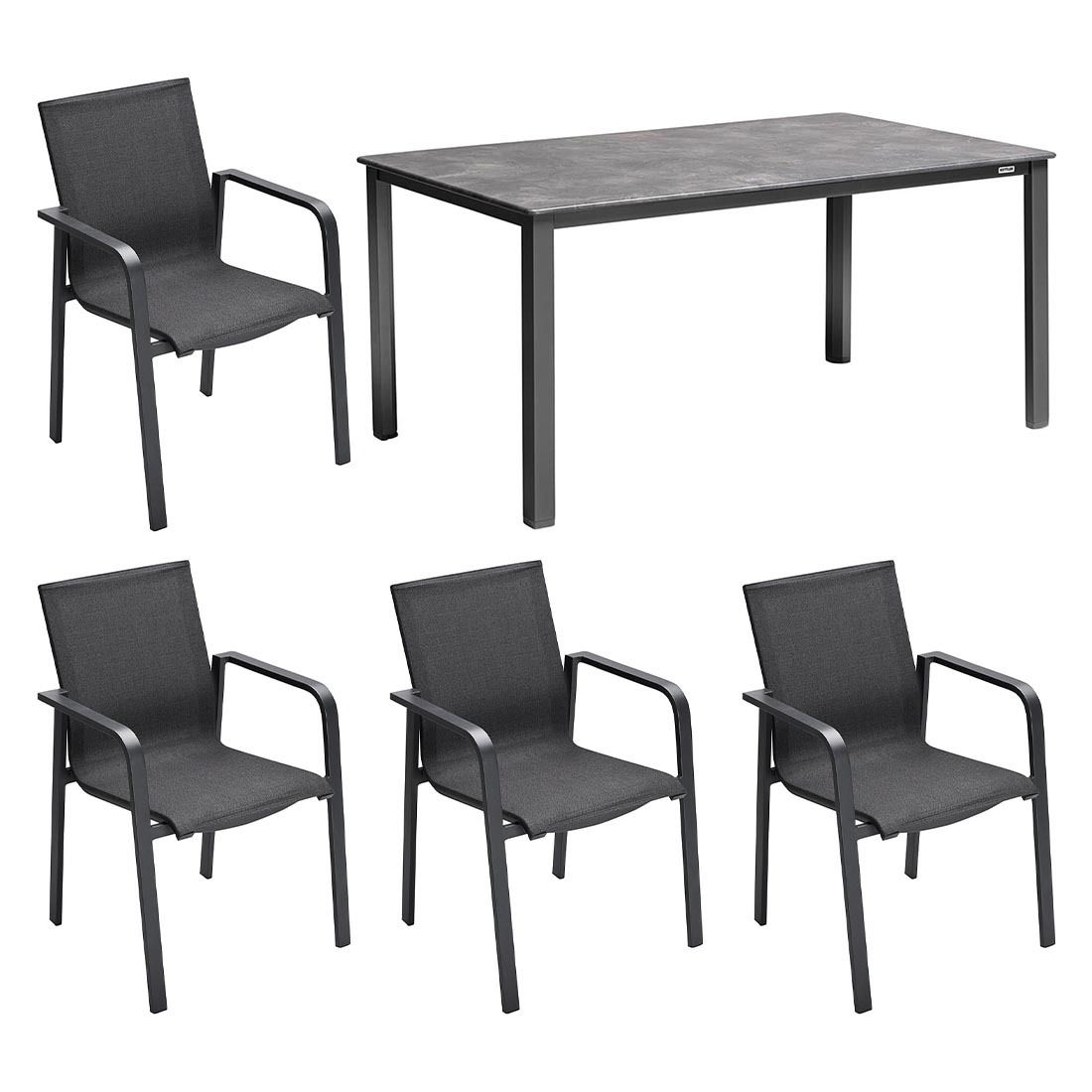 OUTLIV. Julia Gartenmöbel-Set M (4 Plätze) mit Kettler Cubic Tisch 160x90cm