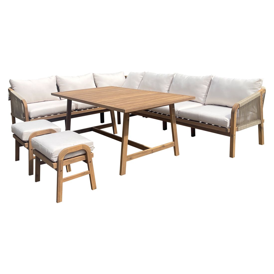 OUTLIV. Pia Dininglounge Tisch 150x90cm Akazie/Rope/Spunpolyester